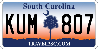 SC license plate KUM807