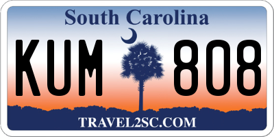 SC license plate KUM808