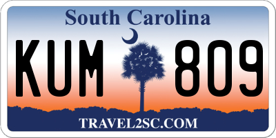 SC license plate KUM809