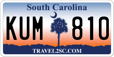 SC license plate KUM810