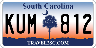 SC license plate KUM812