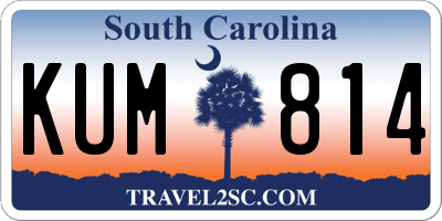 SC license plate KUM814