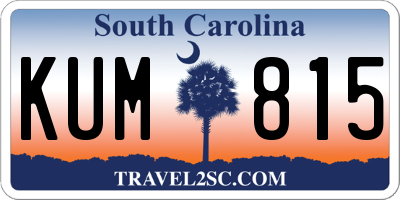 SC license plate KUM815