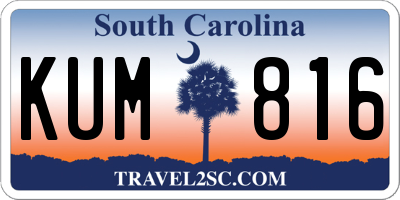 SC license plate KUM816