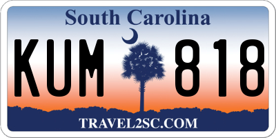 SC license plate KUM818