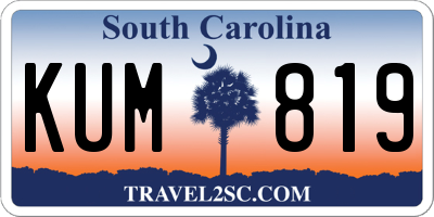 SC license plate KUM819