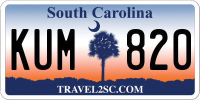 SC license plate KUM820