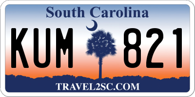SC license plate KUM821