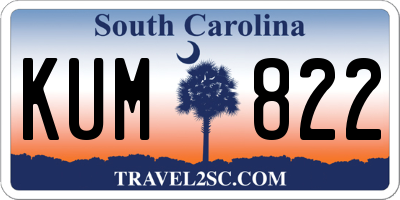 SC license plate KUM822