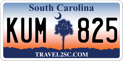 SC license plate KUM825