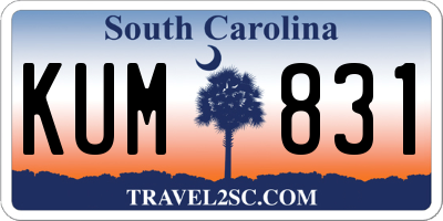 SC license plate KUM831