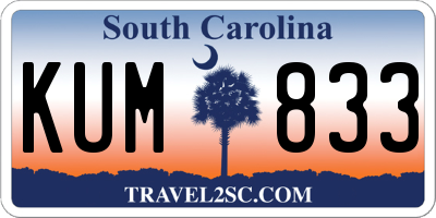 SC license plate KUM833