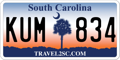 SC license plate KUM834