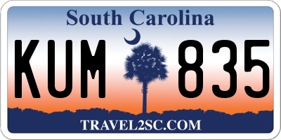 SC license plate KUM835