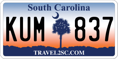 SC license plate KUM837