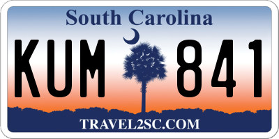 SC license plate KUM841