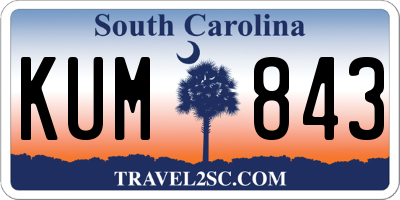 SC license plate KUM843