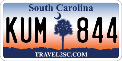 SC license plate KUM844