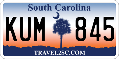 SC license plate KUM845