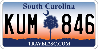 SC license plate KUM846