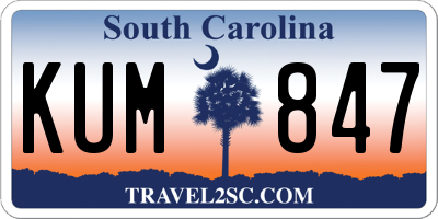 SC license plate KUM847