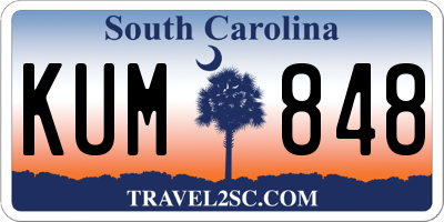 SC license plate KUM848