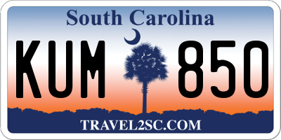 SC license plate KUM850