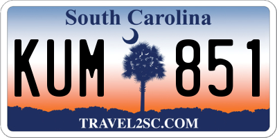 SC license plate KUM851