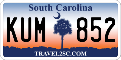 SC license plate KUM852