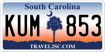 SC license plate KUM853