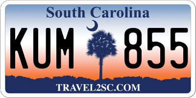 SC license plate KUM855