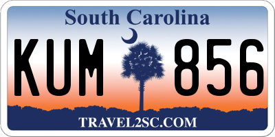 SC license plate KUM856