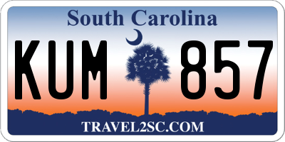 SC license plate KUM857