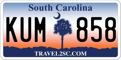 SC license plate KUM858