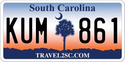 SC license plate KUM861