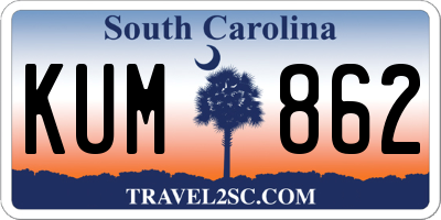 SC license plate KUM862
