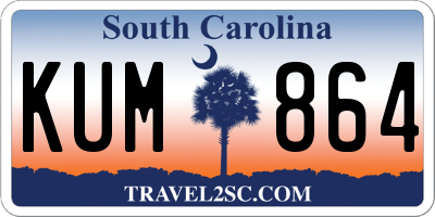SC license plate KUM864