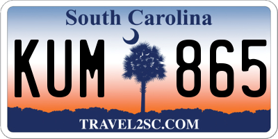 SC license plate KUM865