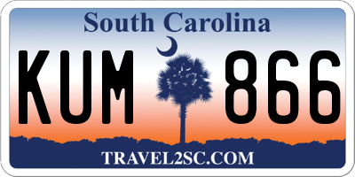 SC license plate KUM866