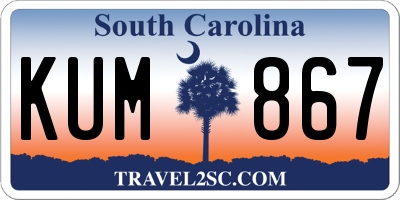 SC license plate KUM867
