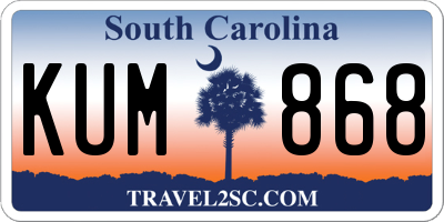 SC license plate KUM868