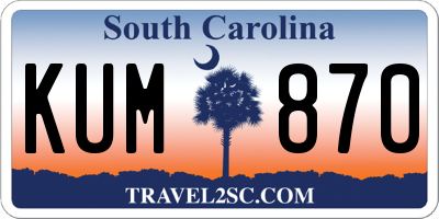 SC license plate KUM870