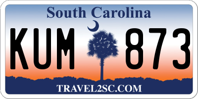SC license plate KUM873