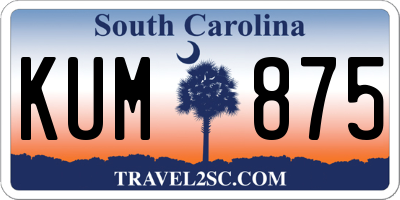 SC license plate KUM875
