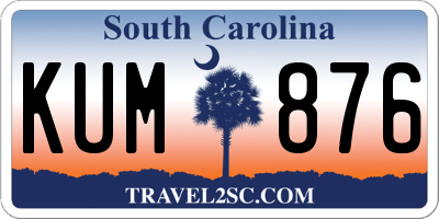 SC license plate KUM876