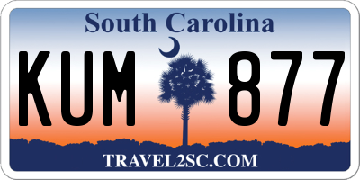 SC license plate KUM877