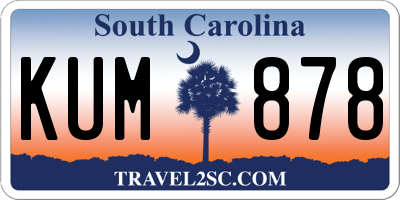 SC license plate KUM878