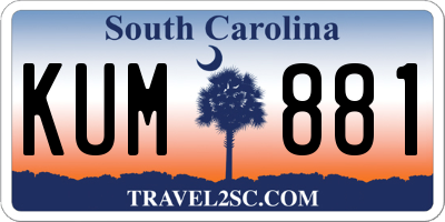 SC license plate KUM881