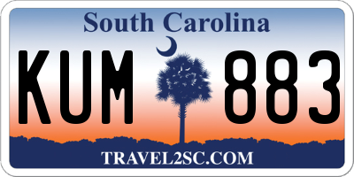 SC license plate KUM883