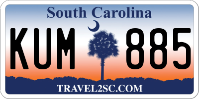 SC license plate KUM885